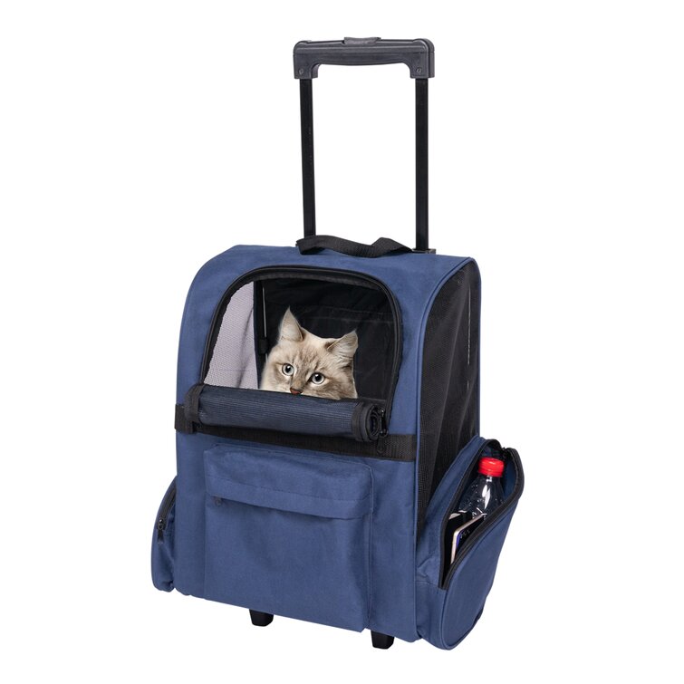 Rolling backpack pet outlet carrier